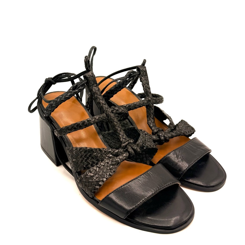 H by Halston Black Braided Heeled Sandals - Picture 5 of 8